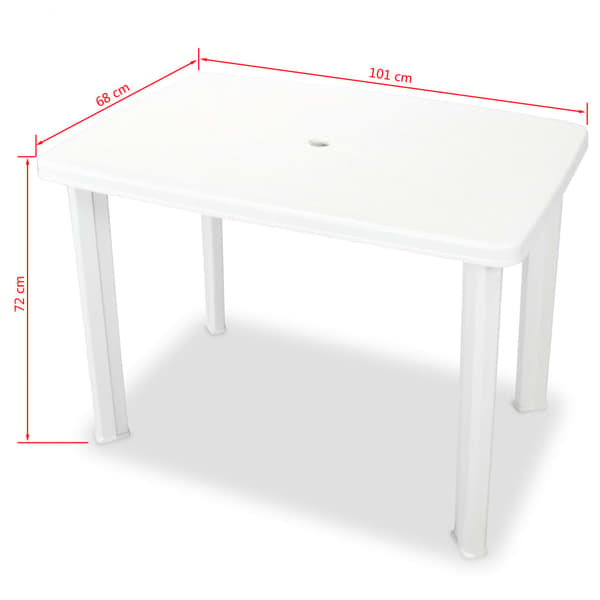 vidaXL 3-delat bistroset, plast, vit