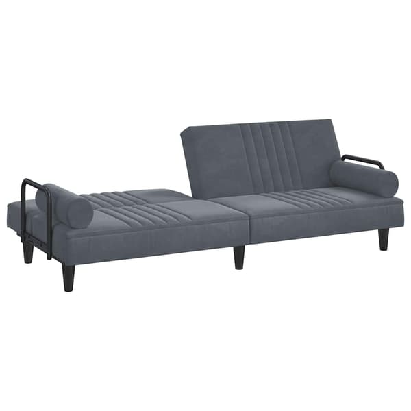 vidaXL Bäddsoffa med armstöd mörkgrå sammet