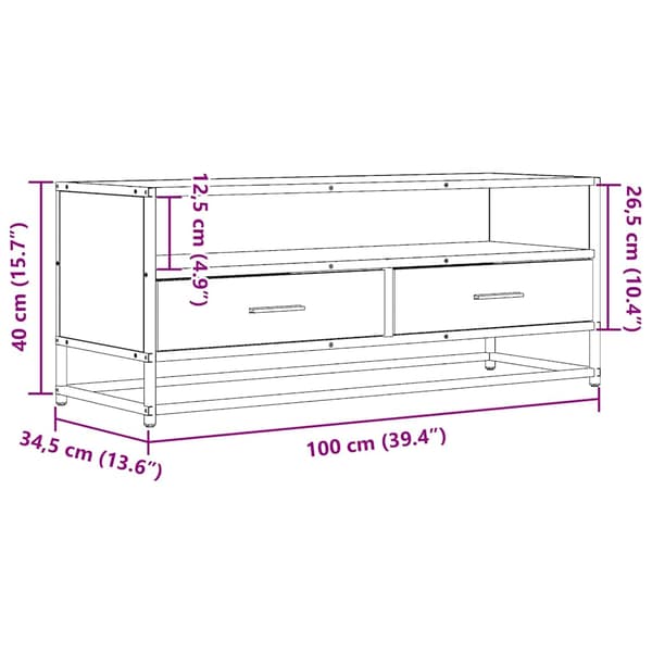 vidaXL TV-skab sort 100x34,5x40 cm