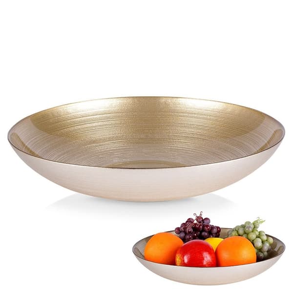 Guldfarvet glaskål 30 cm, 2,2 l