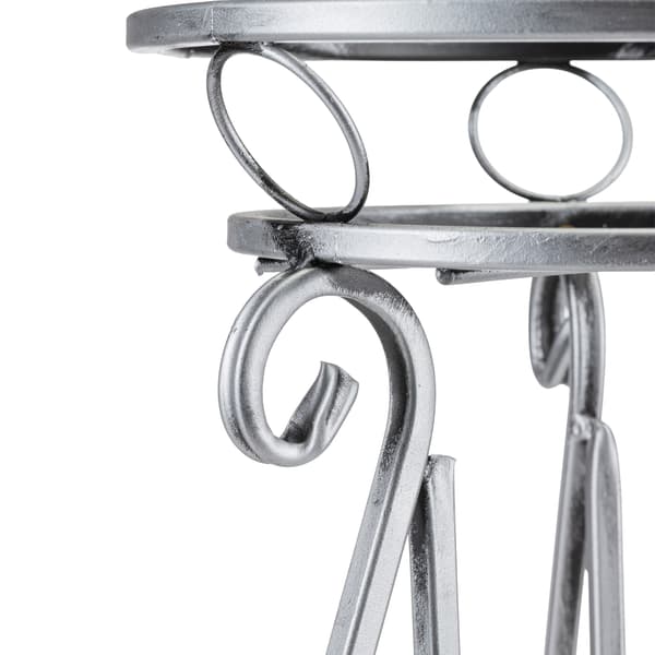 Stabilt blomställ i metall, silver