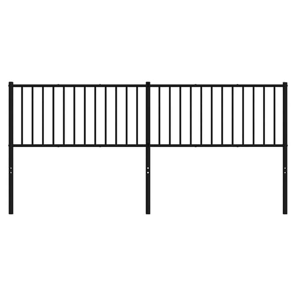 vidaXL metalsengegavl, sort, 193 cm