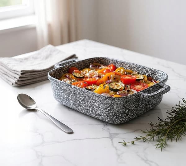 Fyrkantig kruka 26 cm. Granit Masterpan MP-2109 med lock