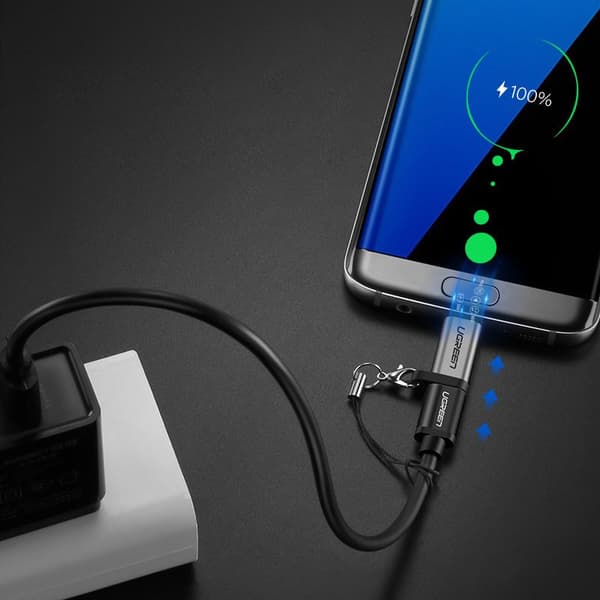 USB-C - micro-USB -sovitin - harmaa
