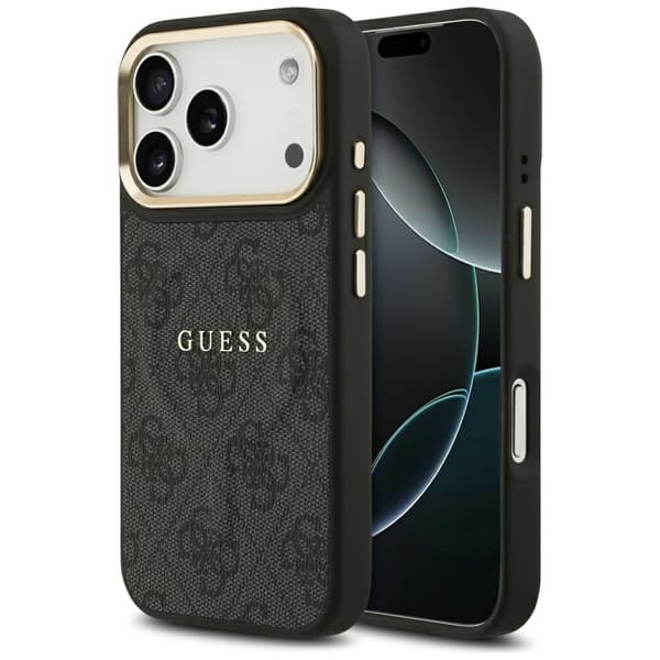 Guess 4G PU Classic Logo MagSafe-etui til iPhone 17 Pro, sort