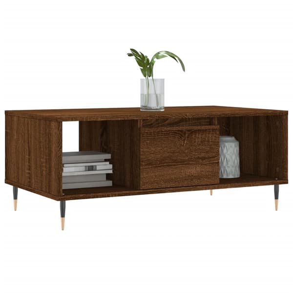 vidaXL sofabord brunt egetræ 90x50x36,5 cm