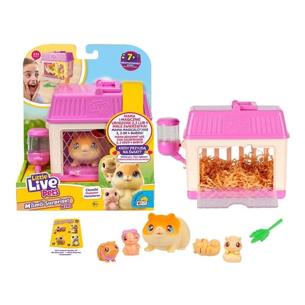 Små levande husdjur. Mamma överraskning minihamster