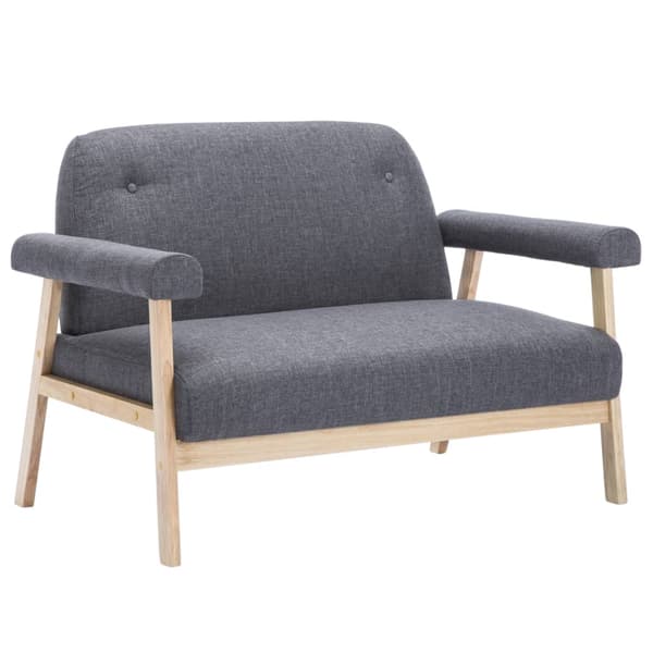vidaXL 2-sits tygsoffa, mörkgrå