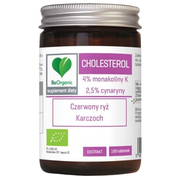 BeOrganic Cholesterol BIO (rött ris, kronärtskocka) - 100 tabletter