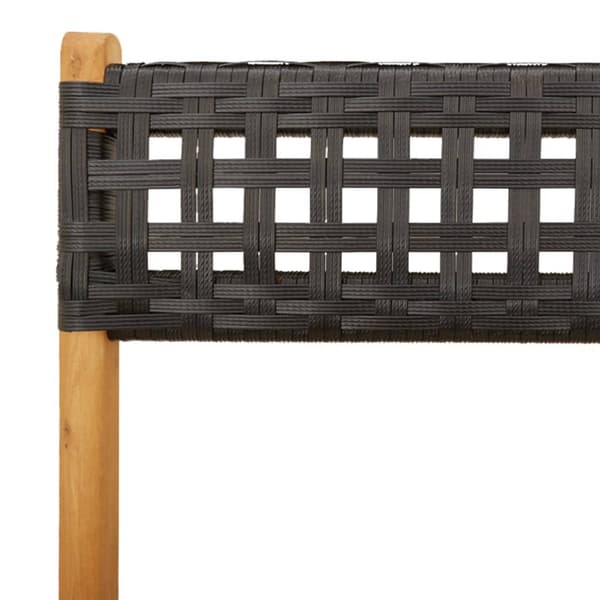 vidaXL foldbare havestole, sæt med 4, sort polyrattan og træ