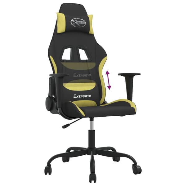 vidaXL gamingstol, sort og lysegrøn, stof