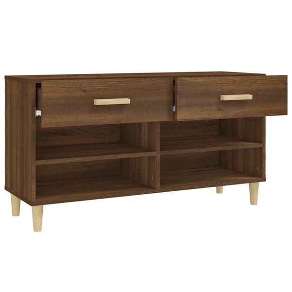 vidaXL skoskab brunt egetræ 102x35x55 cm