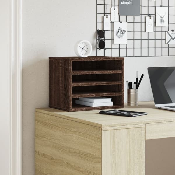 vidaXL skrivebordsarrangør brun eg 36x26x29,5 cm