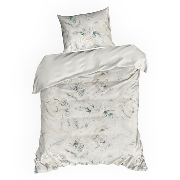 Sengesæt SPRING/82 blade beige turkis 140x200 cm satin