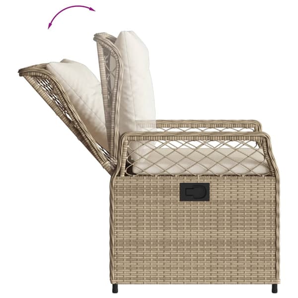 vidaXL Fåtöljer för trädgården, set om 2, beige, polyrotting