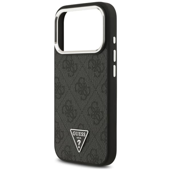 Guess 4G Triangle Logo MagSafe-etui til iPhone 17 Pro, sort sølv
