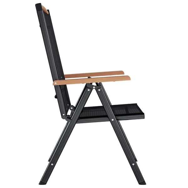 vidaXL klappelige havestole, sæt med 2, aluminium/tekstil, sort