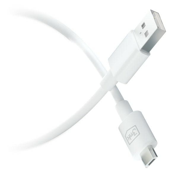 3MK Hyper USB-A - Micro USB -kaapeli, 1,2 m, 5 V, 2,4 A, valkoinen