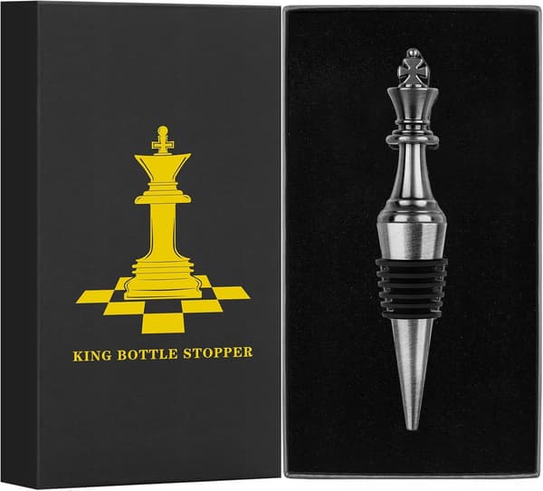 Chess King Vinprop, Mørk Sølv, Perfekt Gave