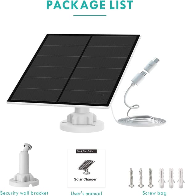 VicoHome SP solpanel - Solcelleoplader til udendørs WiFi-kameraer