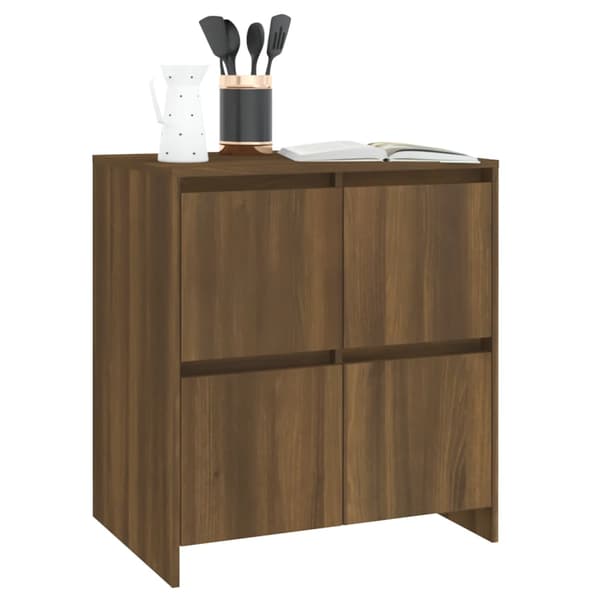 vidaXL skab brunt egetræ 70x41x75 cm træbaseret materiale
