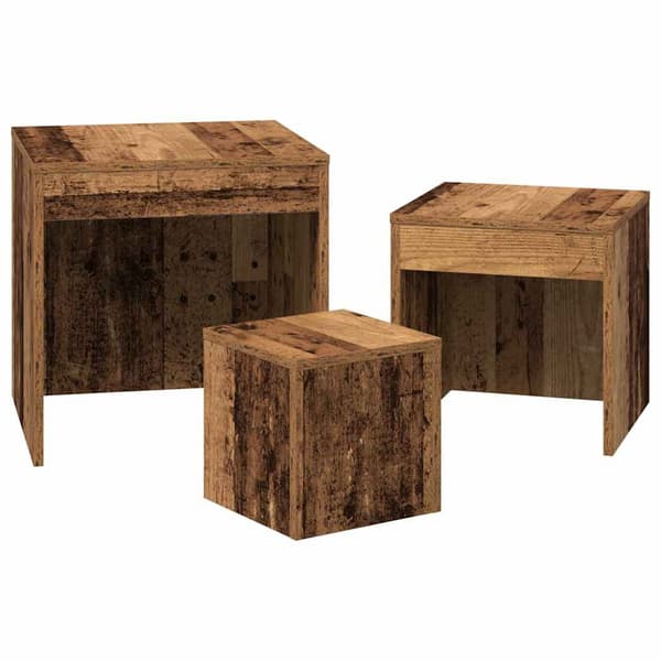 vidaXL 3-pack slitsbord, antik träfärg