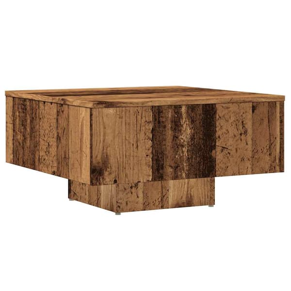 vidaXL sofabord, antik træ, 60x60x31,5 cm, spånplade