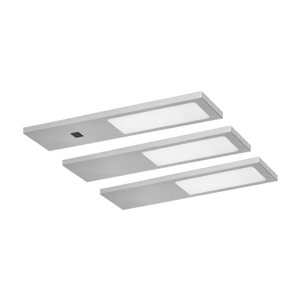 LED-underskåpslampa 3x4W med handströmbrytare 4000K grå 3 delar