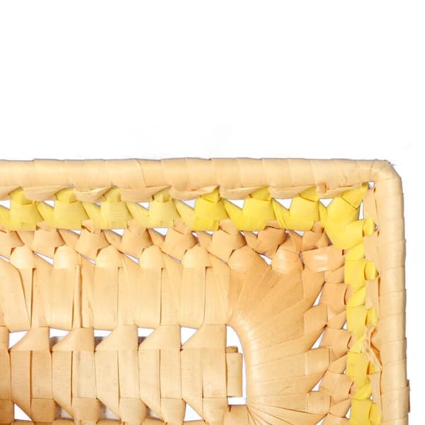 Gul rektangulær brødkurv 18x11 cm lavet af naturmateriale