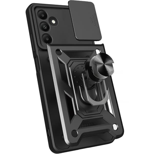 Pansret cover til Samsung Galaxy M15 5G, CamShield Slide, sort
