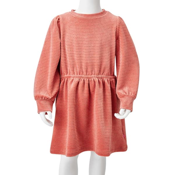 Barnklänning med långa ärmar, diskret rosa, 92