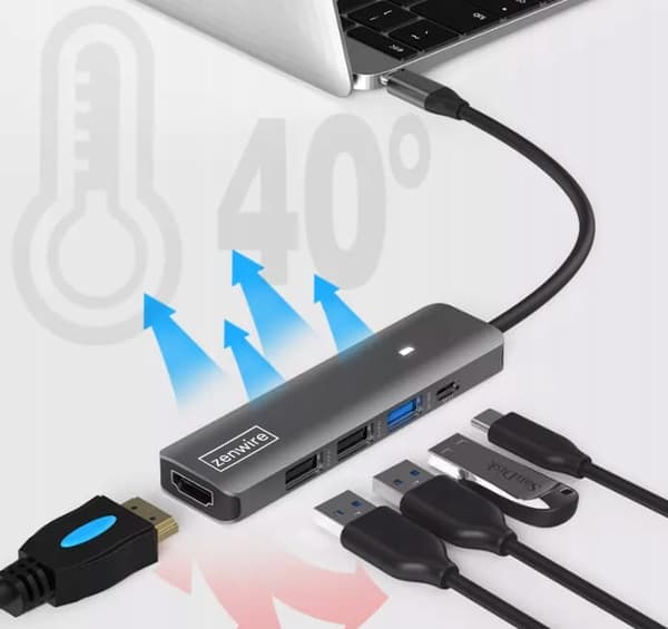 HS-HC703 seitsemän-sisääntulon USB-C keskitin