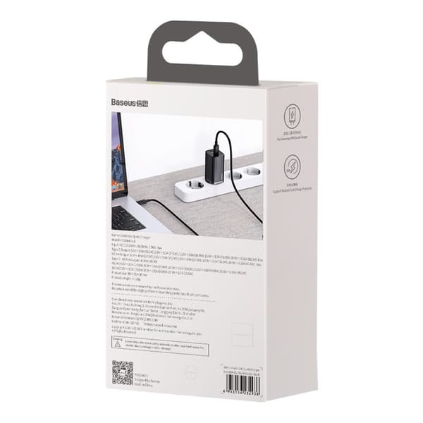 GaN2 Pro USB Hurtigoplader USB-C QC PD 65W Sort