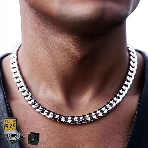 KEDJA Silver Herrkedja Bricks SILVER 925 Halsband 5mm + GRATIS