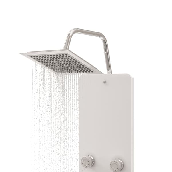 vidaXL Duschpanel, Glas, 25x47,5x130 cm, Vit
