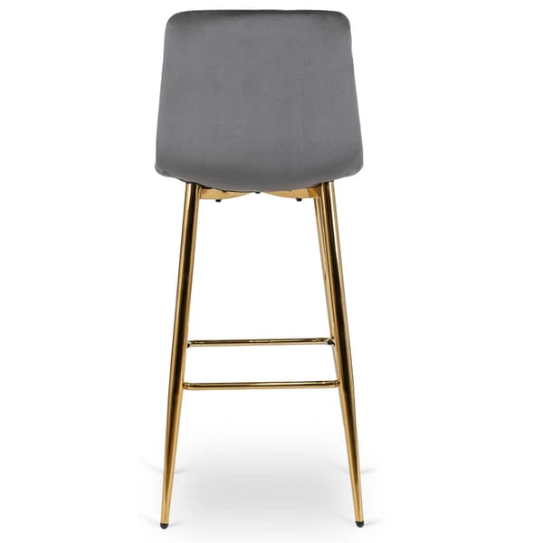 ARIEL Klädd Barstol Grå Sammet Modern Glamour
