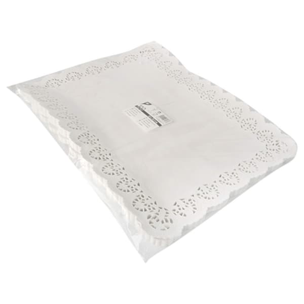 Rektangulær dækkeserviet 53x32cm hvid 100 stk Papstar