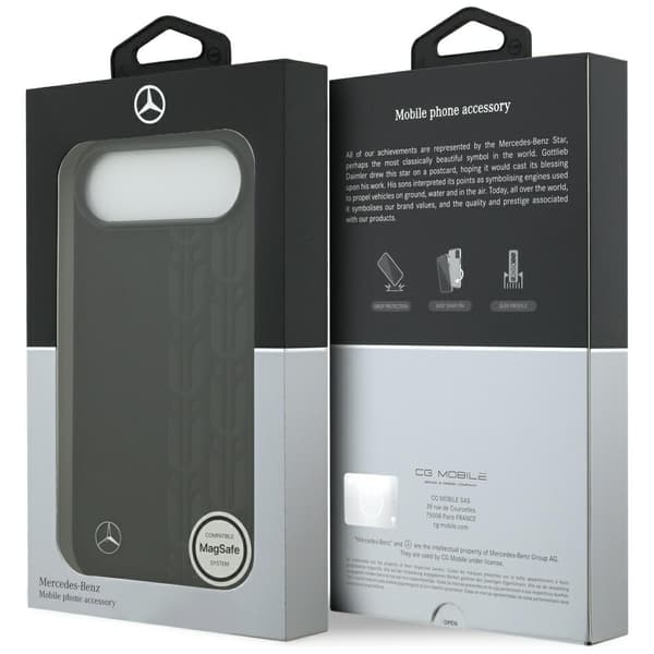 Mercedes Læder Laurbærblade MagSafe-etui til iPhone Air, Sort