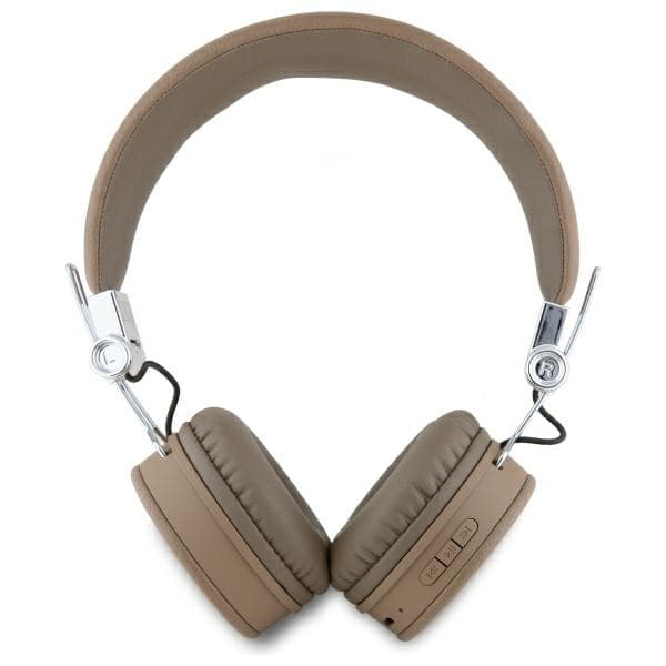 Guess Grained Classic Round Shape Bluetooth ENC Over-Ear-hörlurar, bruna