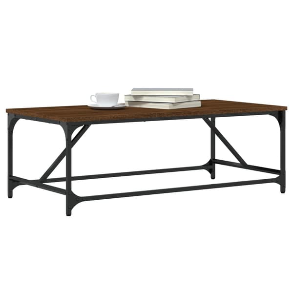 vidaXL sofabord brunt egetræ 100x50x35cm træbaseret materiale