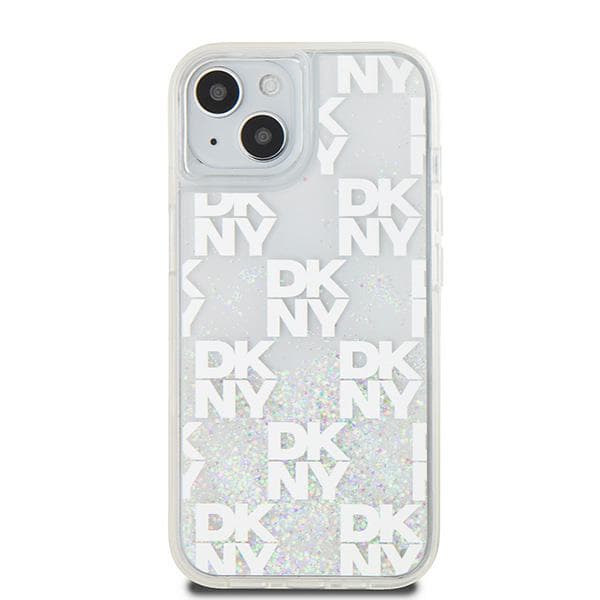 DKNY Liquid Glitter Multilogo-cover til iPhone 15, hvid