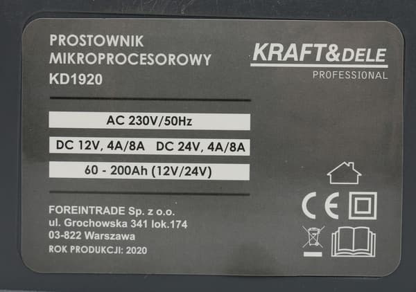 mikroprocessor-ensretter 12V/24V 60-200Ah KD1920