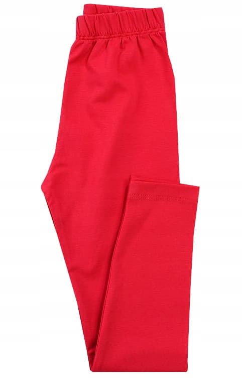 FLICKLEGGINGS MJUKA BOMULLSRÖDA 128 H005Y