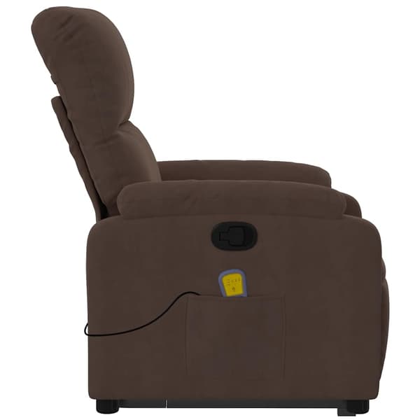 vidaXL Lyftbar massagefåtölj, brun, mikrofiber