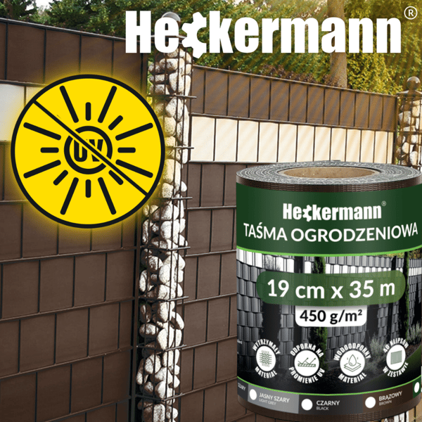 Heckermann Stakettejp 19cm x 35m - Brun