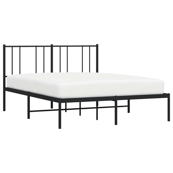 vidaXL metalsengestel med hovedgærde sort 140x200 cm