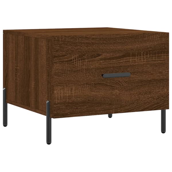 vidaXL sofabord brunt egetræ 50x50x40 cm
