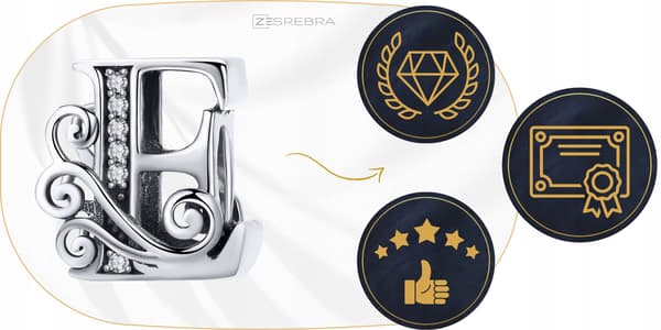 Berlocker bokstaven E silver 925 silver bokstavshänge pärla berlocker pr 925