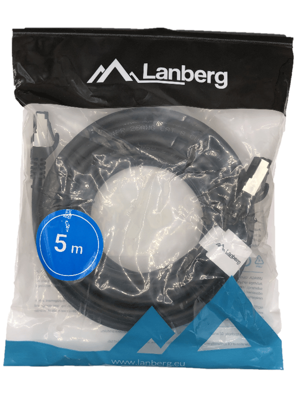 Sort SFTP RJ45 Cat.8.1 LAN-netværkskabel.