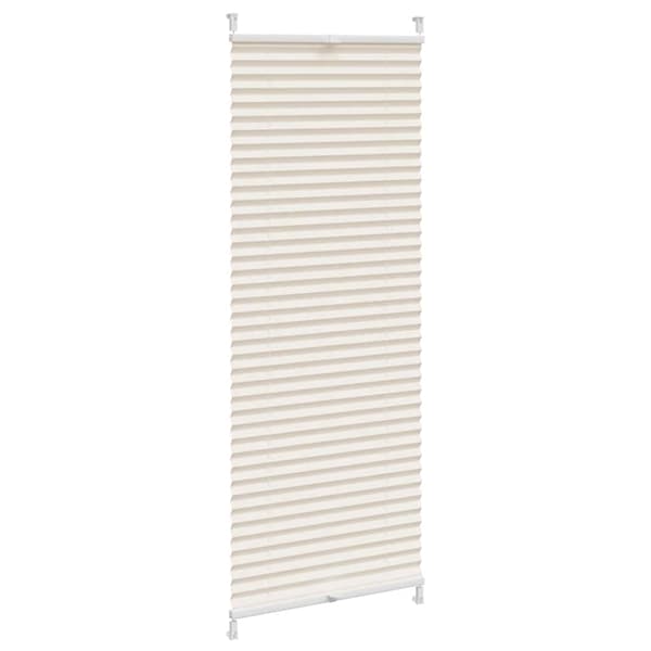 Cremefarvet plisségardin (40x150 cm).